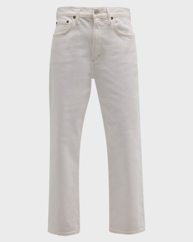 Kye Mid-Rise Straight Cropped Jeans